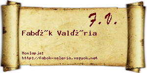 Fabók Valéria névjegykártya