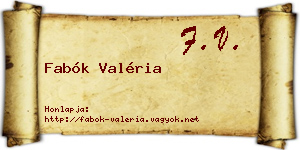 Fabók Valéria névjegykártya